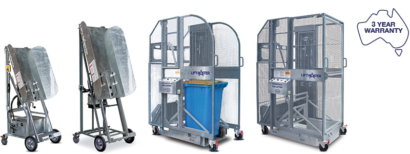 Galvanised bin lifter upgrades for outdoor weather resistance